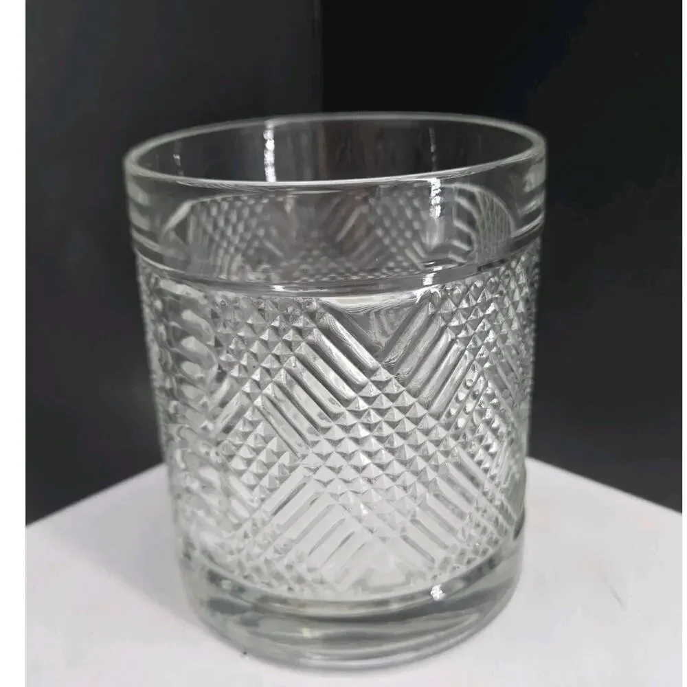 Ralph Lauren Lion Crest Double Old Fashioned Safari Argyle Crystal Whiskey Glass